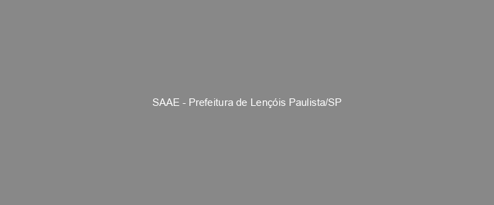 Provas Anteriores SAAE - Prefeitura de Lençóis Paulista/SP